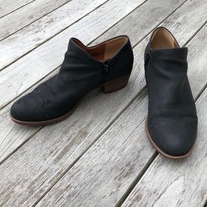 Black Lucky Brand leather Brixlee Ankle boot
